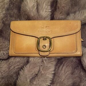 Coach Beige Leather Clutch
